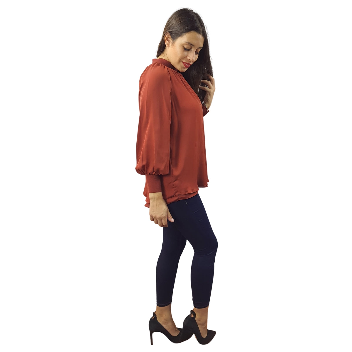 Blusa Vero Moda Marron Style BONNIE 3/4 WOVEN TOP(VMC-NR)
