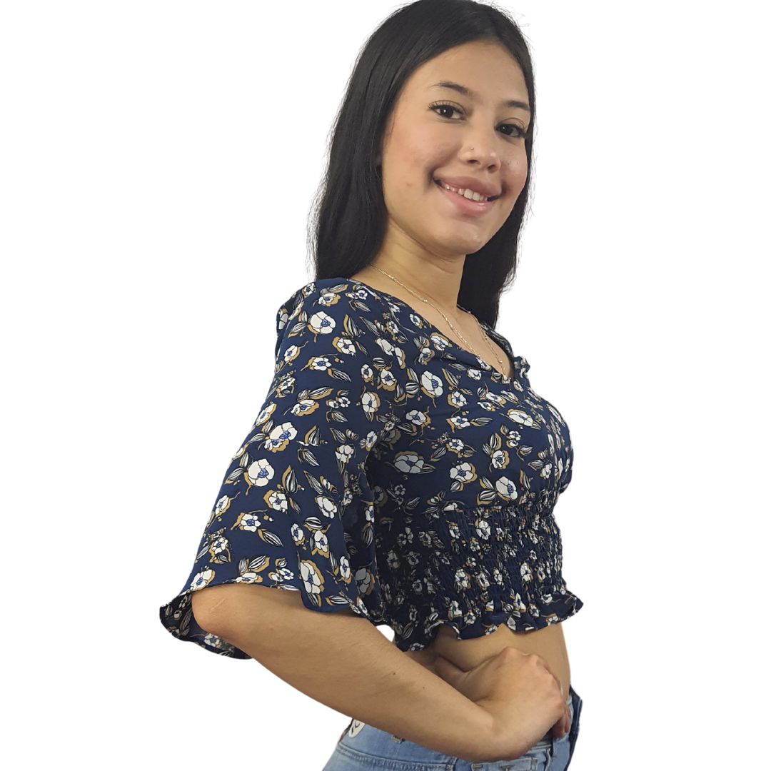 Top Vero Moda Azul Oscuro Style LI 1/2 TOP(HH)