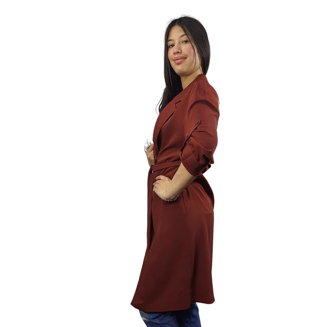 Blazer Vero Moda Burdeo Style JODI L/S COAT(NR) SIN CINTURON
