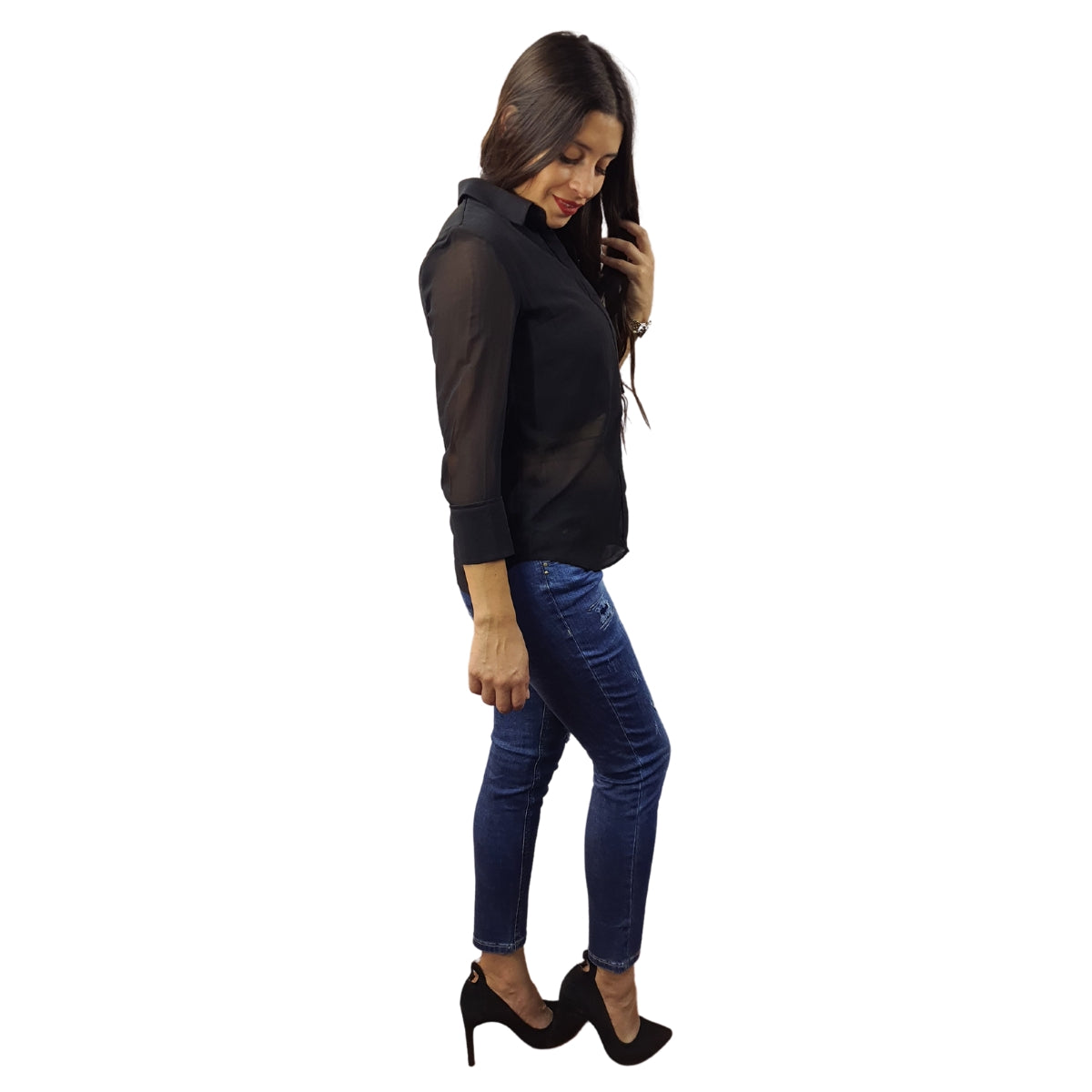 Blusa Vero Moda Negro Style TORY 3/4 SHIRT(VMC-RN)