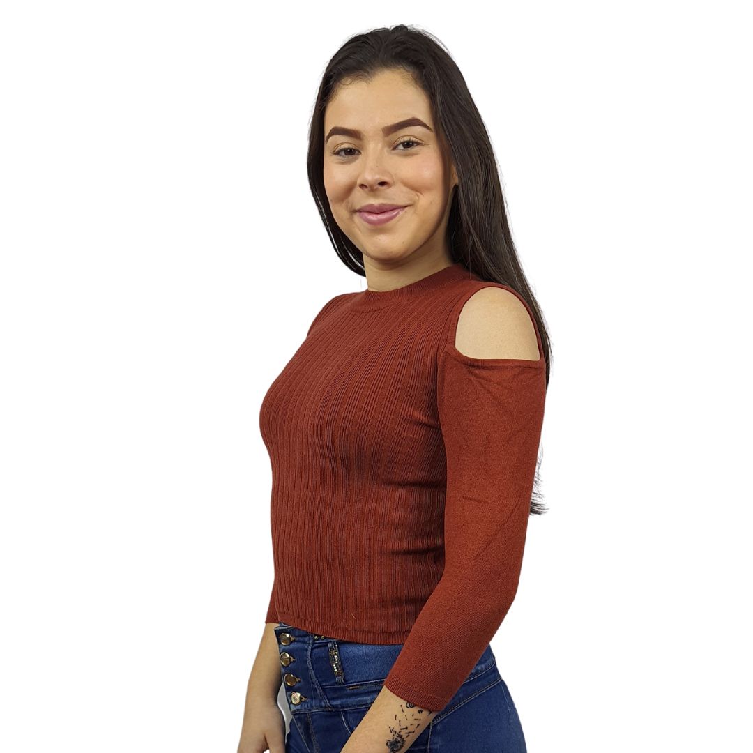 Blusa Vero Moda Marron Style SUNNY 3/4 KNIT(BT)