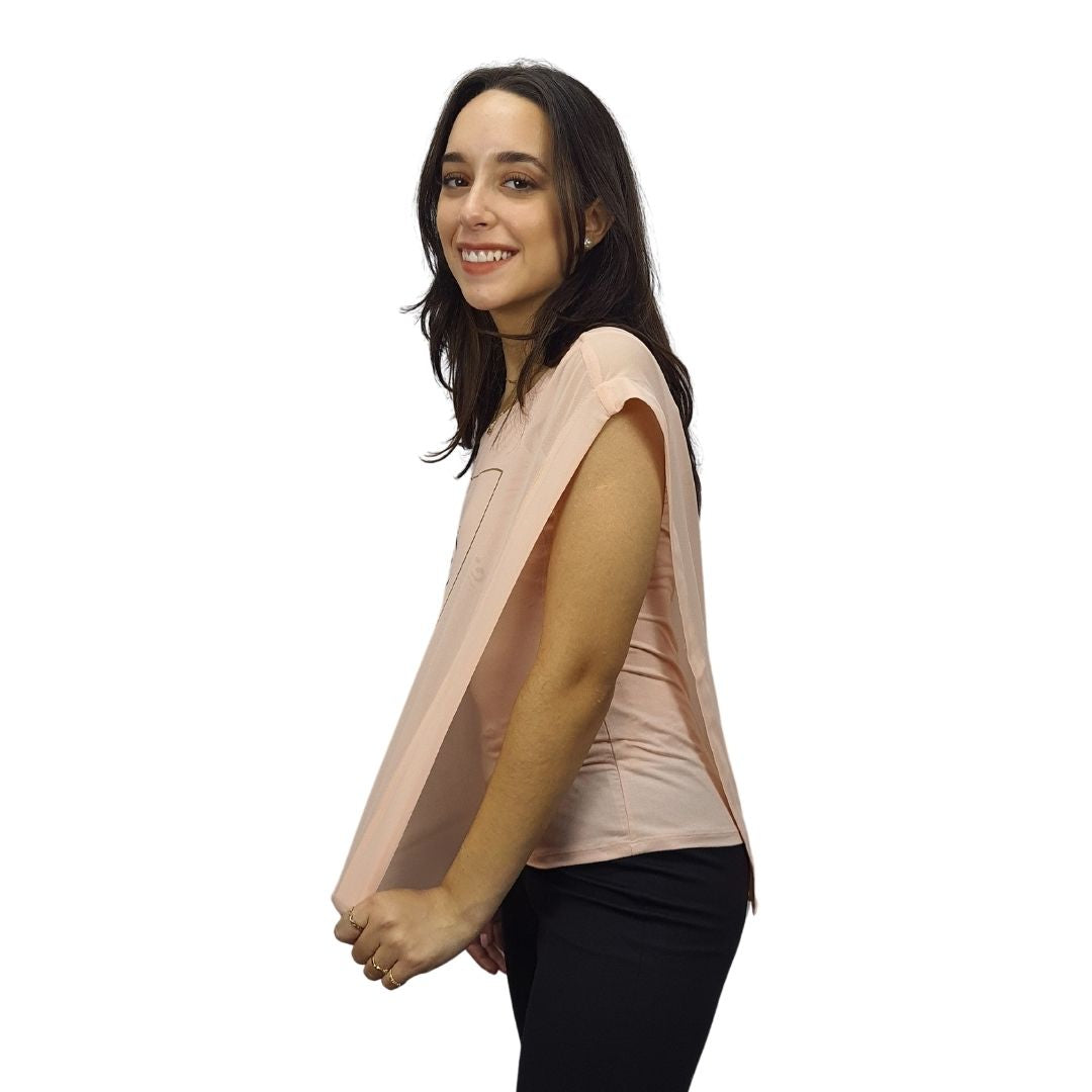 Blusa Vero Moda Rosa Style LUCIA LETTER S/S TOP(NE-EC-2)