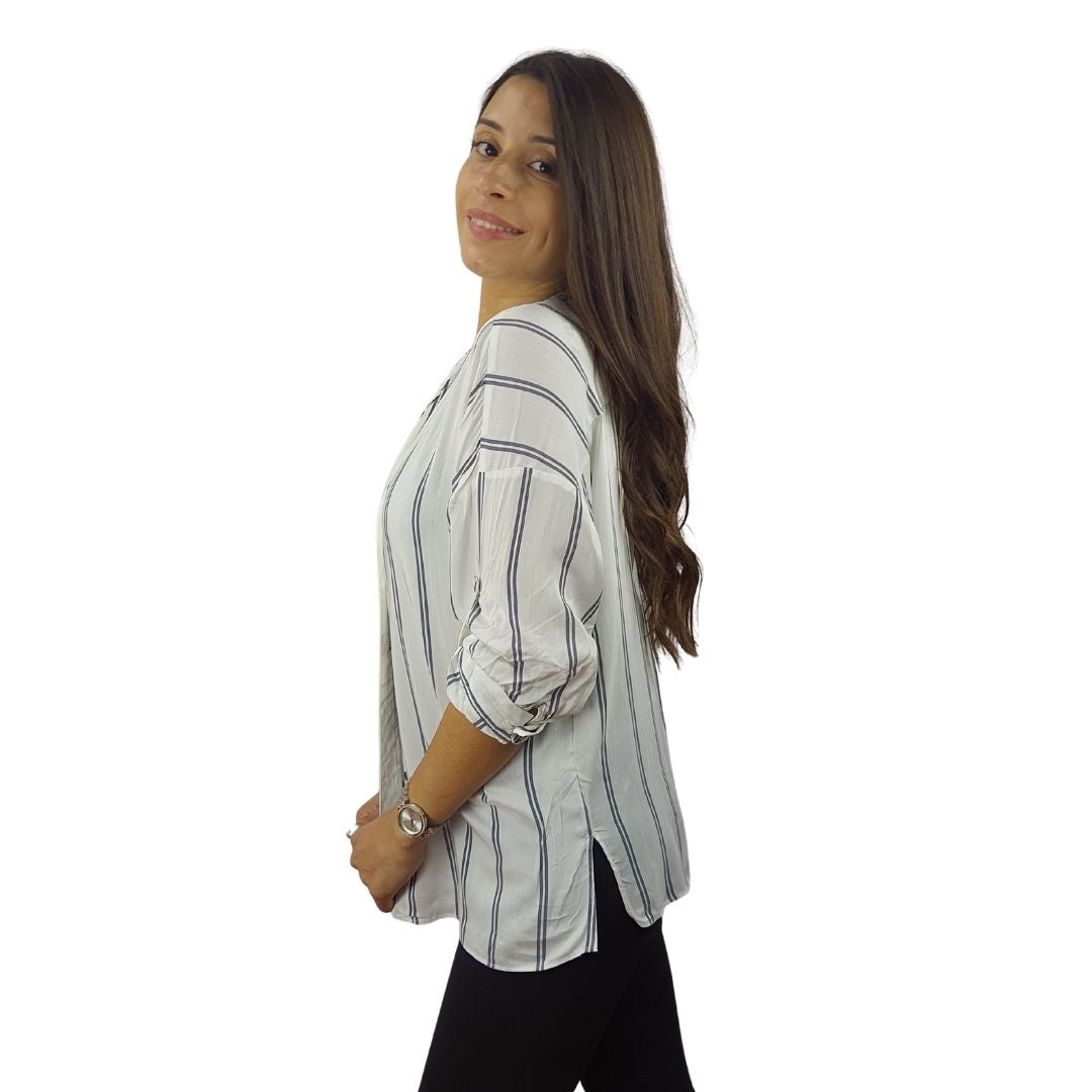 Blusa Vero Moda Azul Style TEMP TINA 3/4 SHIRT(NC)