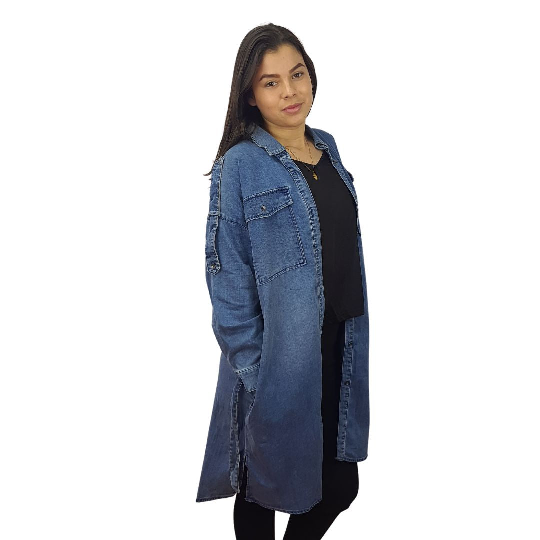 Vestido Veromoda Azul Style CASA 9/10 DENIM SHIRT(MW-CT-2)