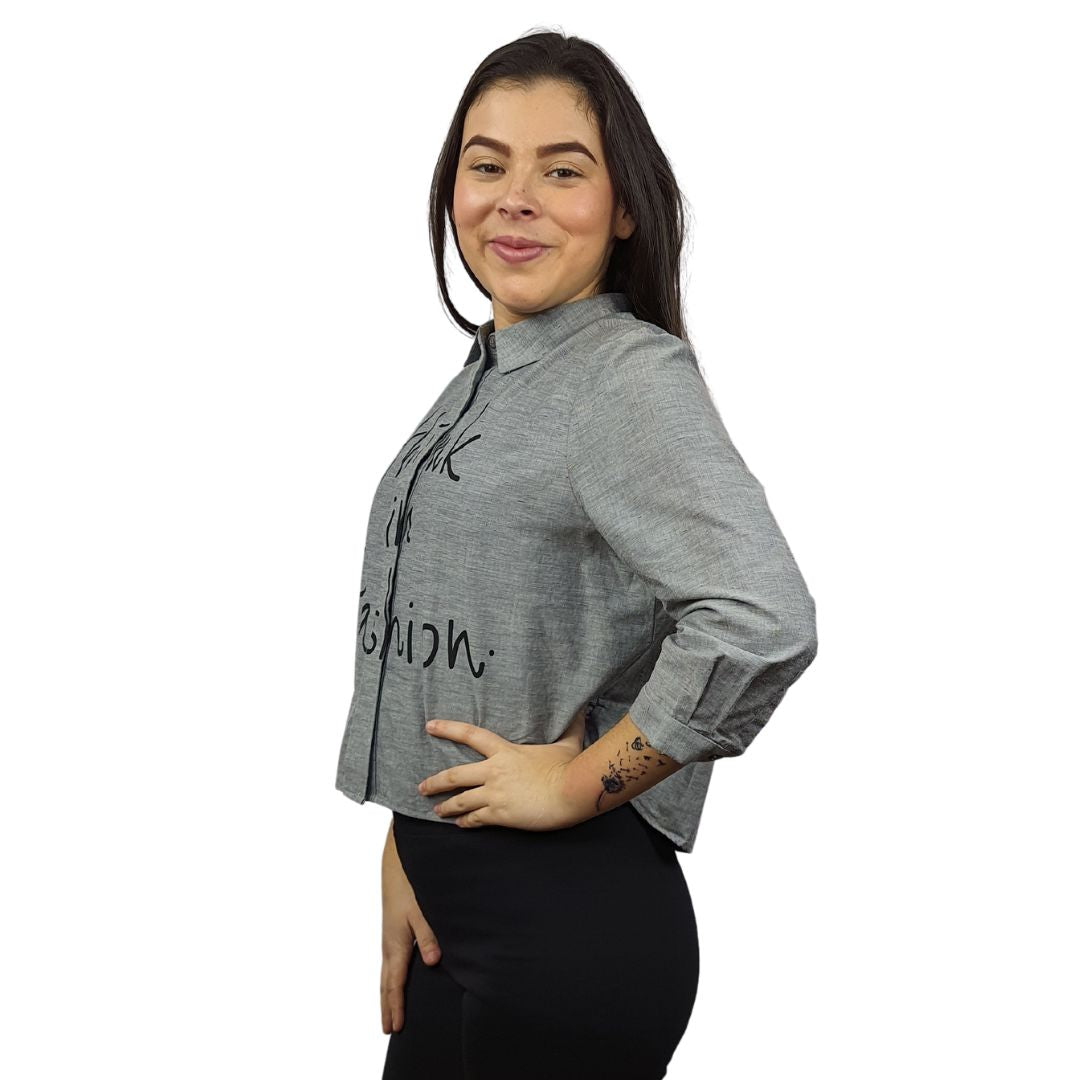 Blusa Vero Moda Gris Style LAYZ ALEX 3/4 SHIRT(MW-CT-3)