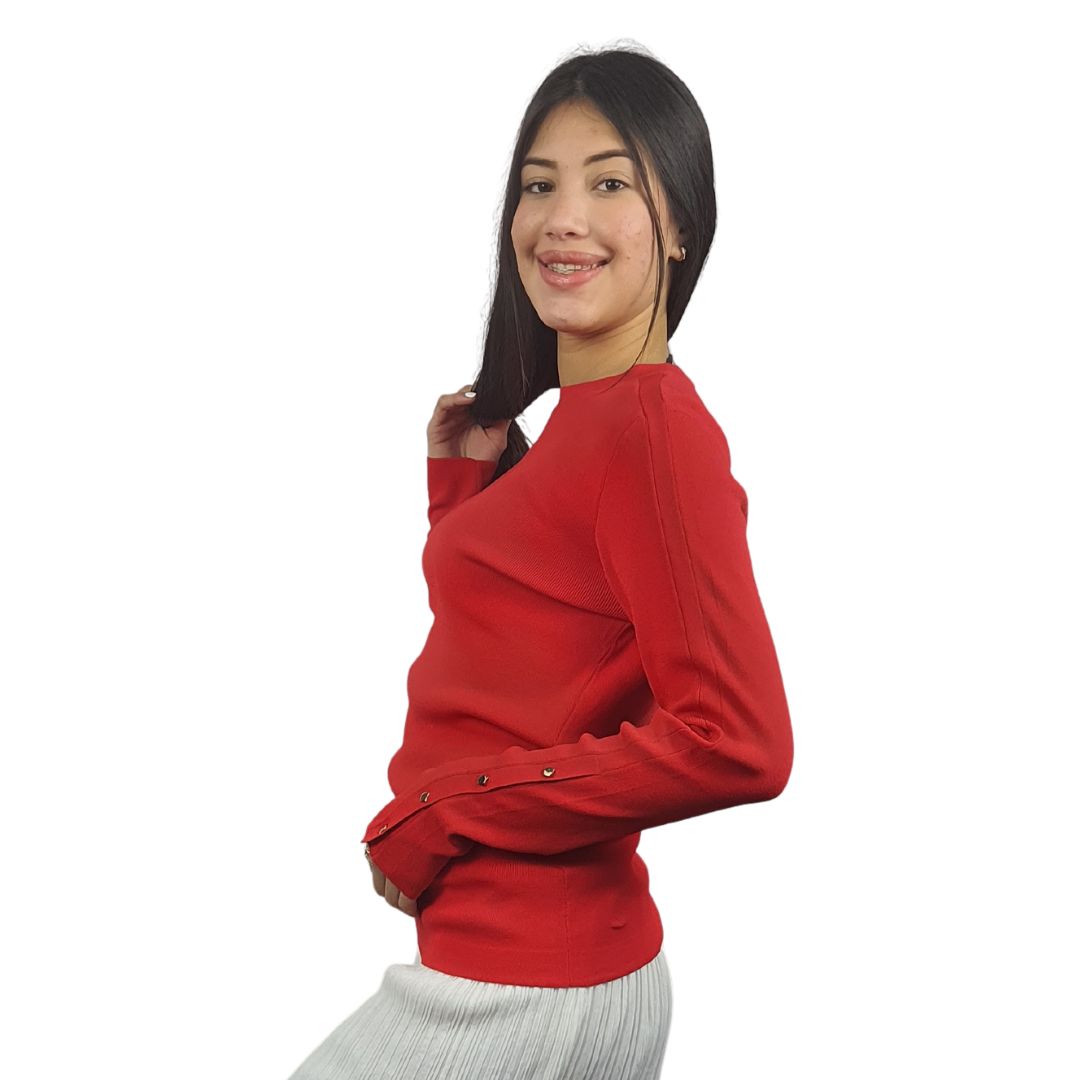 Blusa Vero Moda Rojo Style BELLA L/S KNIT(VMC-UM)