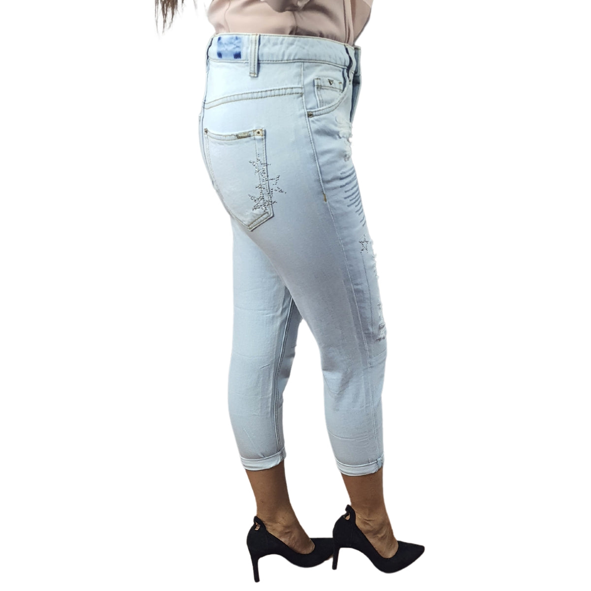Jeans Vero Moda Azul Claro Style RAINBOW 7/8 BOYFRIEND JEANS(NE-ET-3)