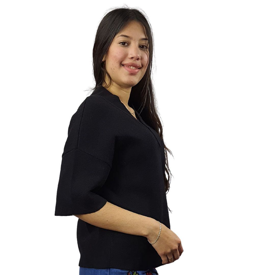 Sweater Vero Moda Negro Style WIND 1/2 KNIT(VMC-UM)