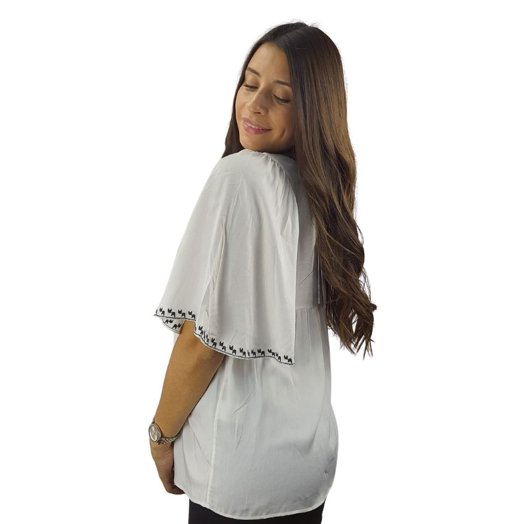 Blusa Vero Moda Blanco Style RACHEL 1/2 WOVEN TOP(HH)