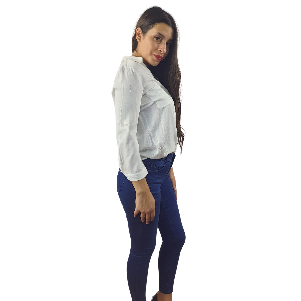 Blusa Vero Moda Blanco Style JUNGFRAU SOLID 3/4 SHIRT(TP)