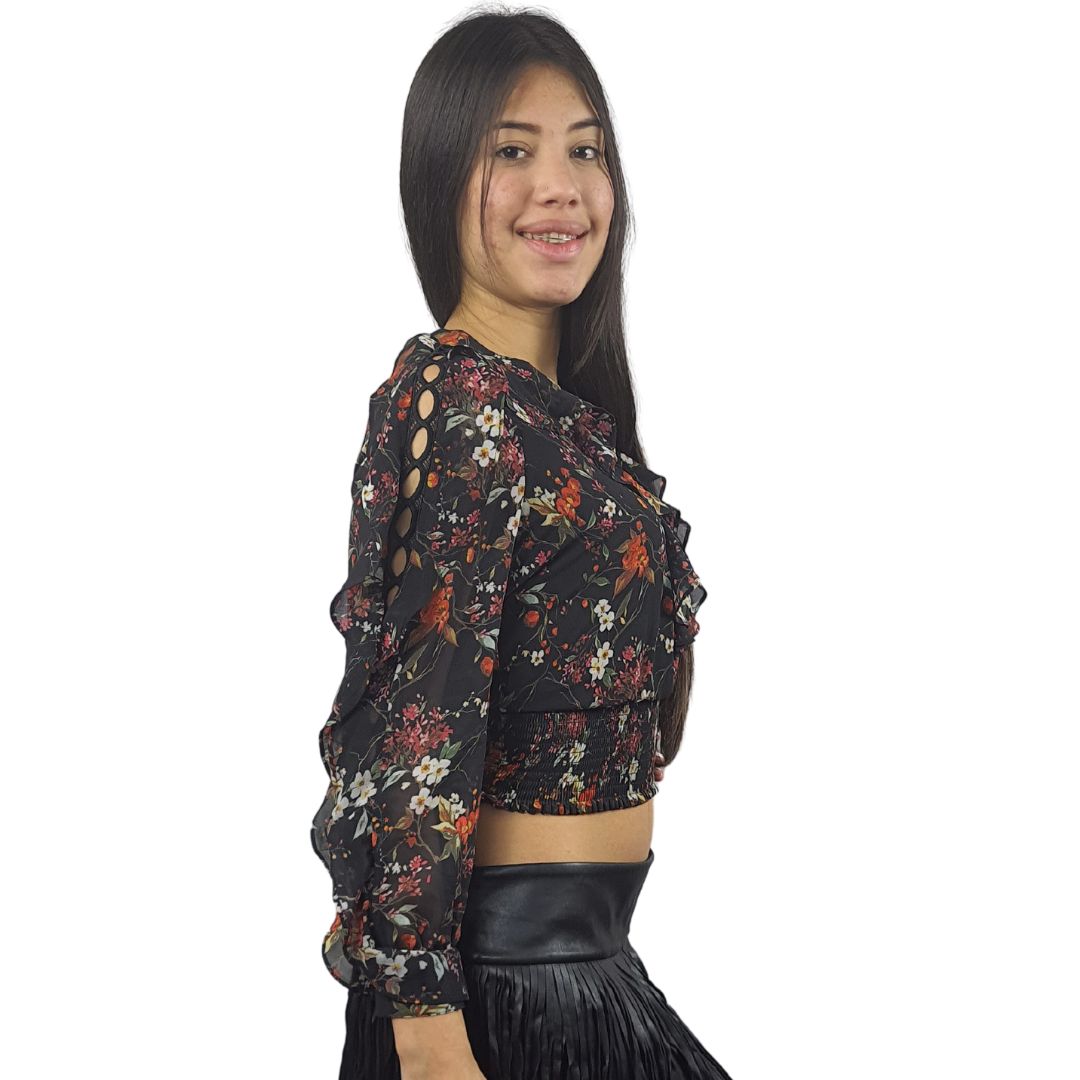 Blusa Vero Moda Negro Style ALEDO L/S WOVEN TOP(VMC-NN)