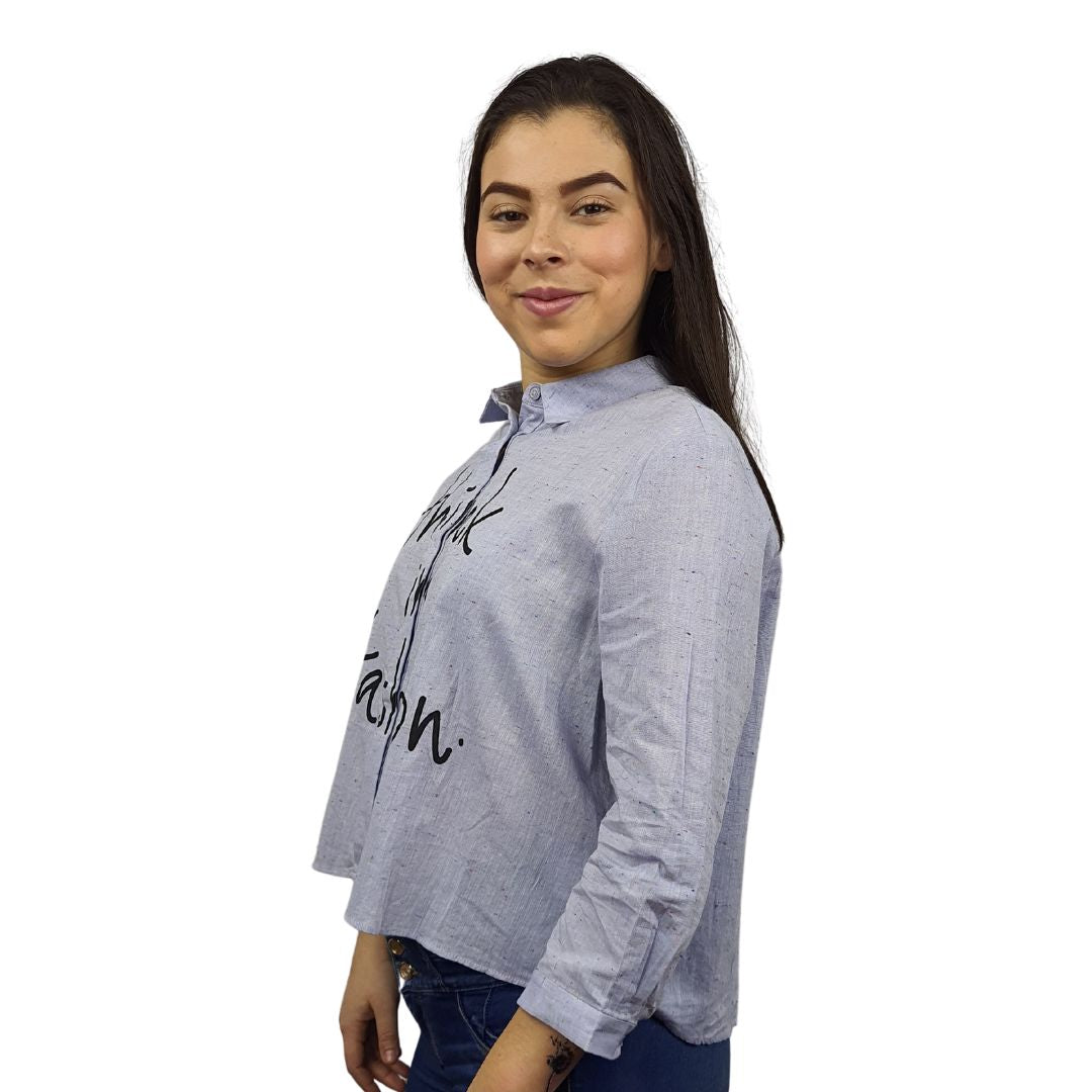 Blusa Vero Moda Azul Claro Style LAYZ ALEX 3/4 SHIRT(MW-CT-3)