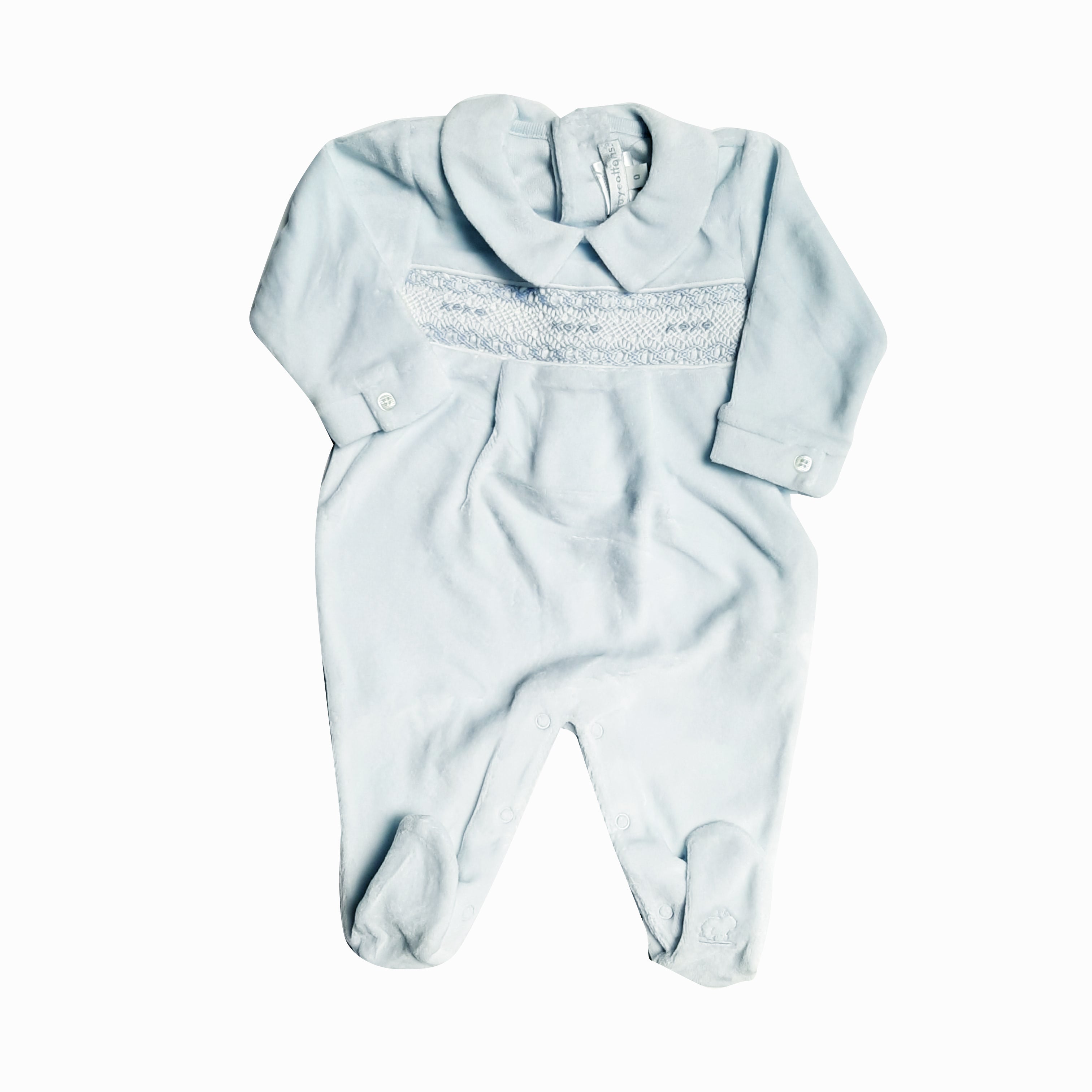 Enterito Babycottons Smock xoxox Celeste