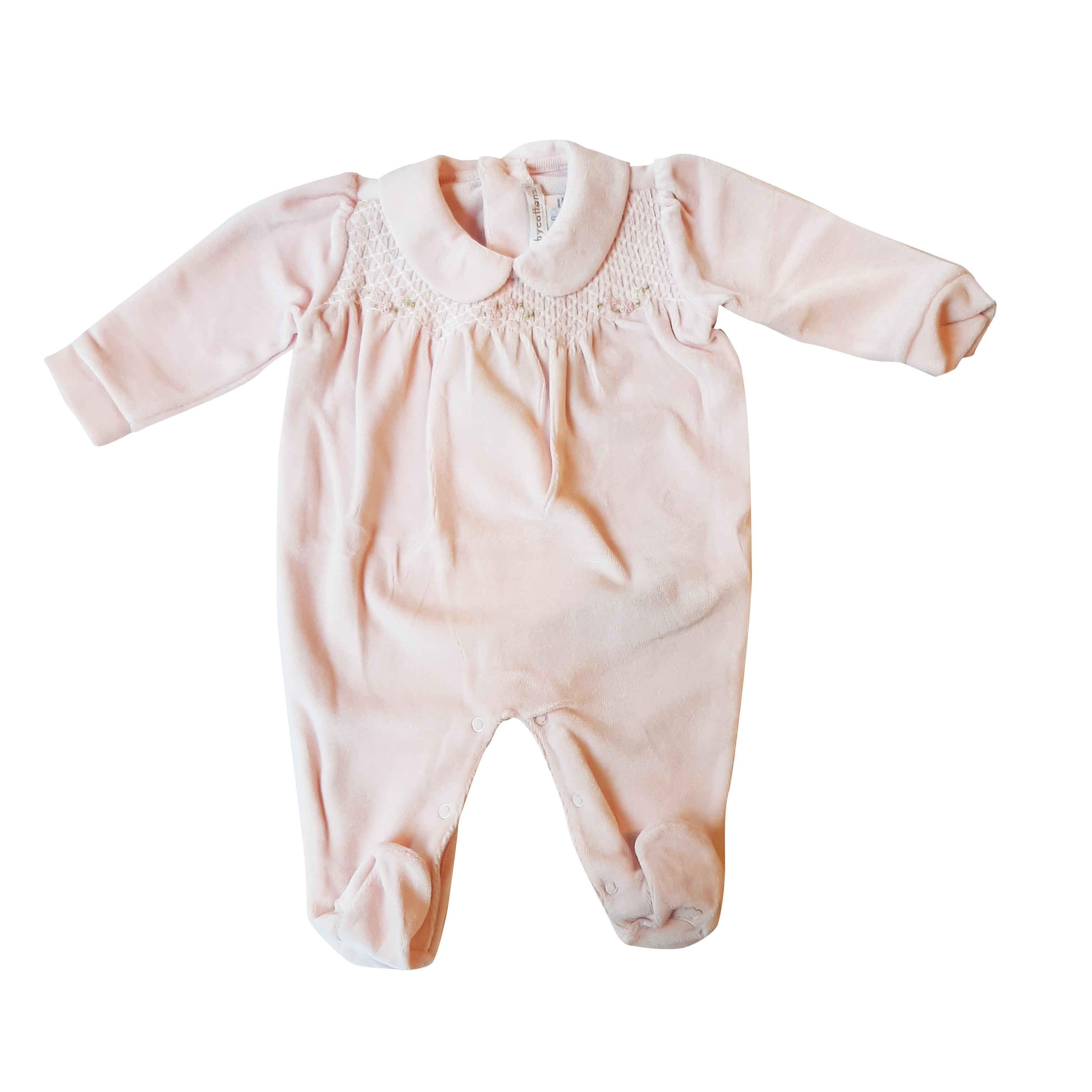 Enterito Babycottons Smock Plush Rosa