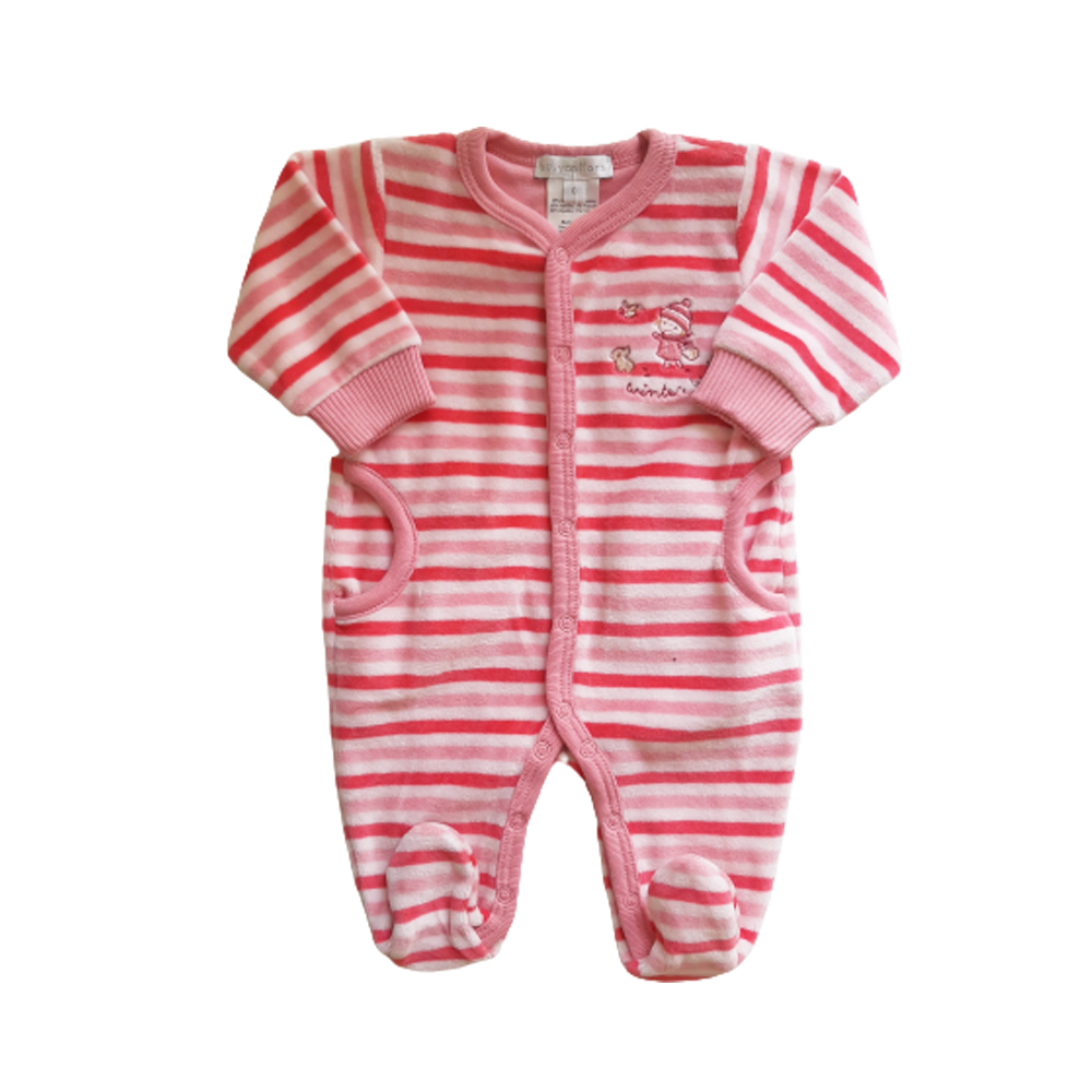 Enterito Babycottons Walk Striped Plush