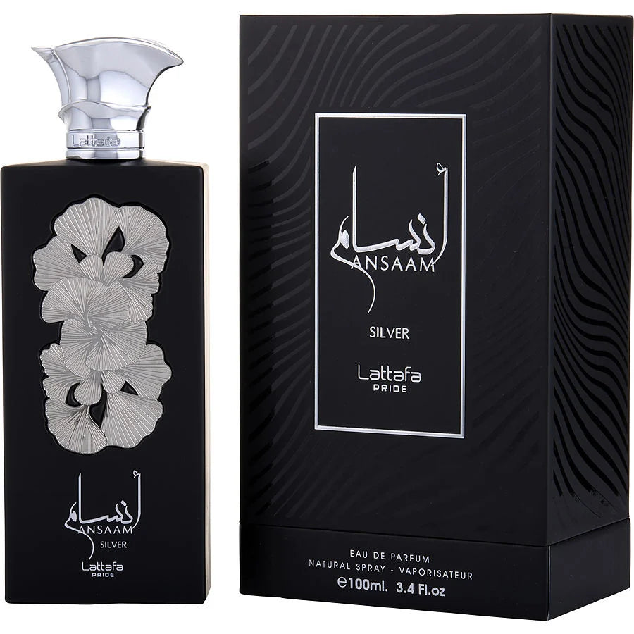 Pride Ansaam Silver 100Ml Edp Unisex Lattafa Perfume- Inspirado en The Most Wanted Azzaro