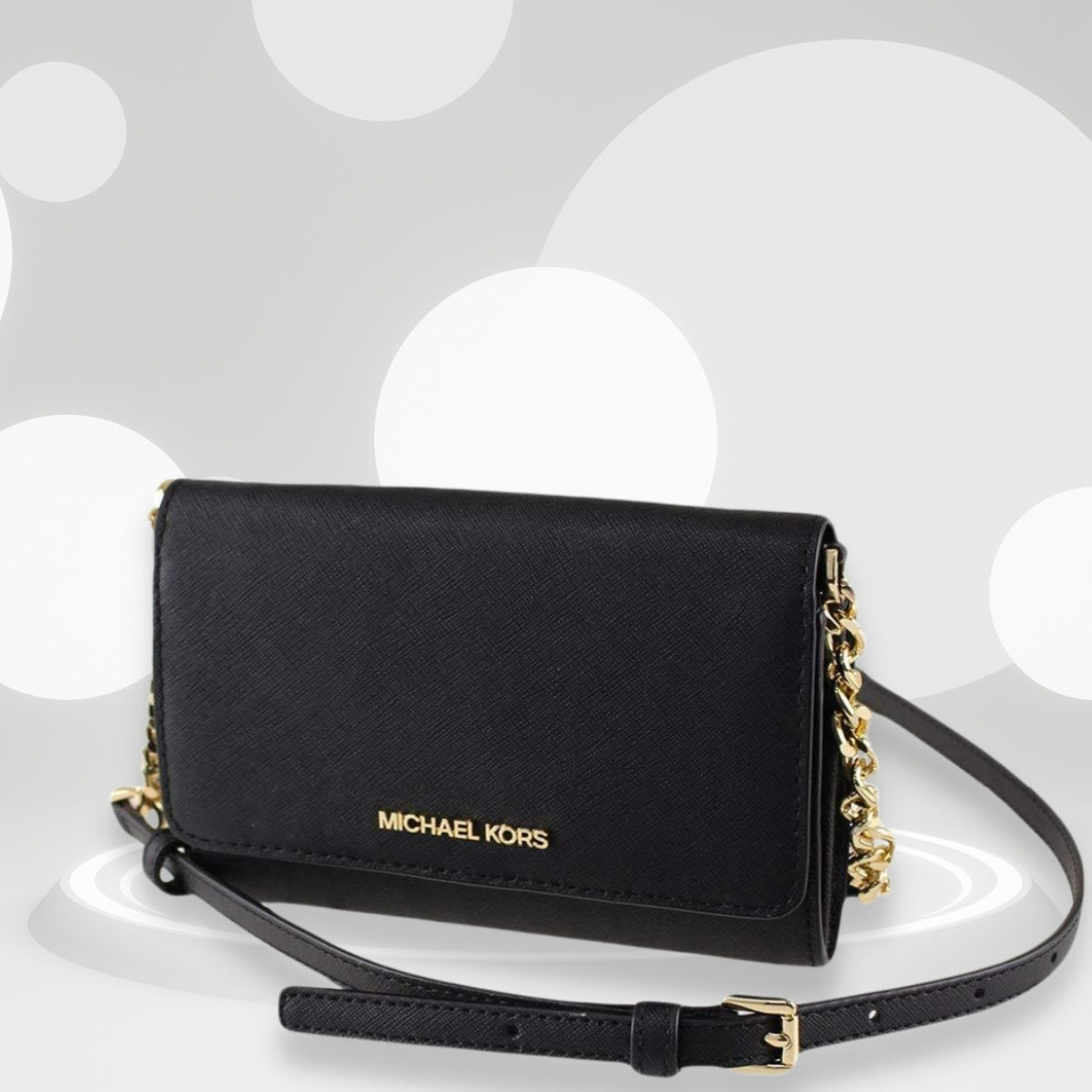 Cartera Michael Kors JET SET TRAVEL Mf Phone Xbody Leather Black MdColor BLACK