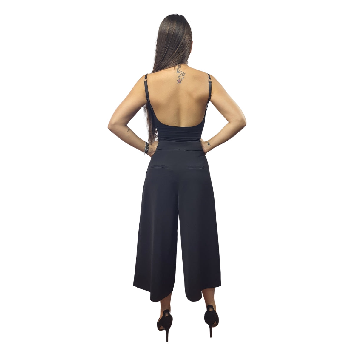 Pantalon Vero Moda Negro Style FREEDOM 7/8 WIDE PANTS(NC)