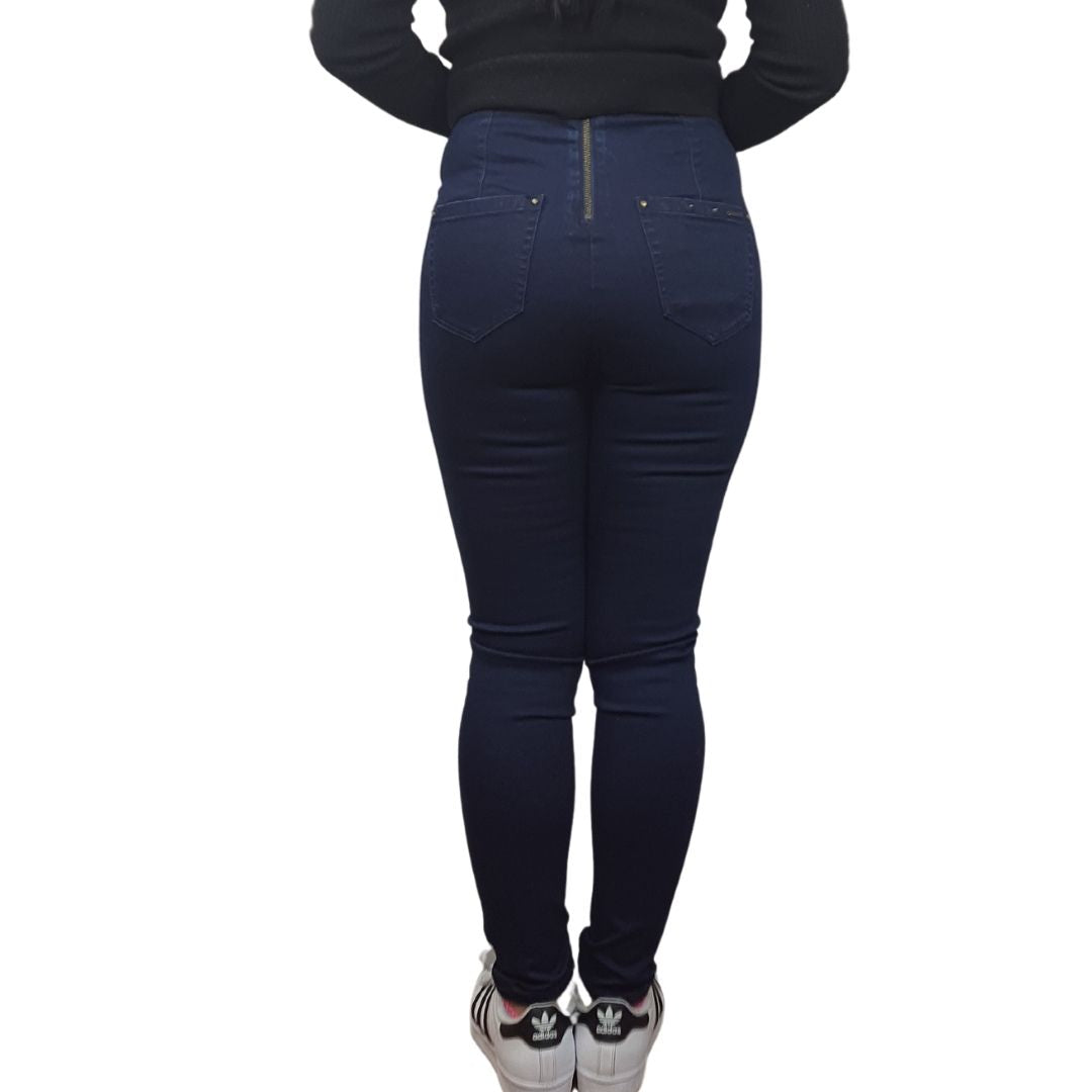 Jeans Vero Moda Azul Oscuro Style PRETTY HIGH WAIST 9/10 X-SLIM JEANS(BN-E