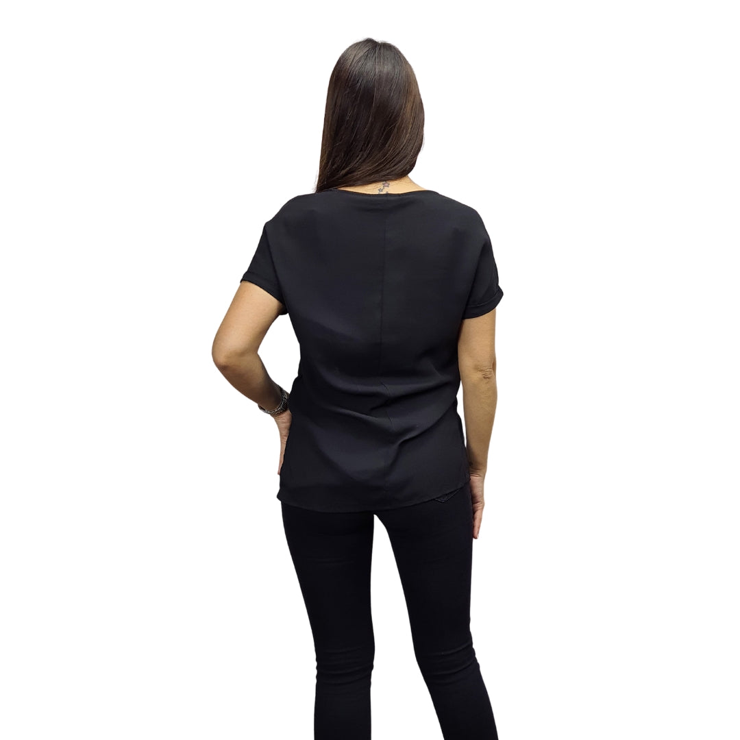 Polera Vero Moda Negro Style KATHY S/S TOP(NL)