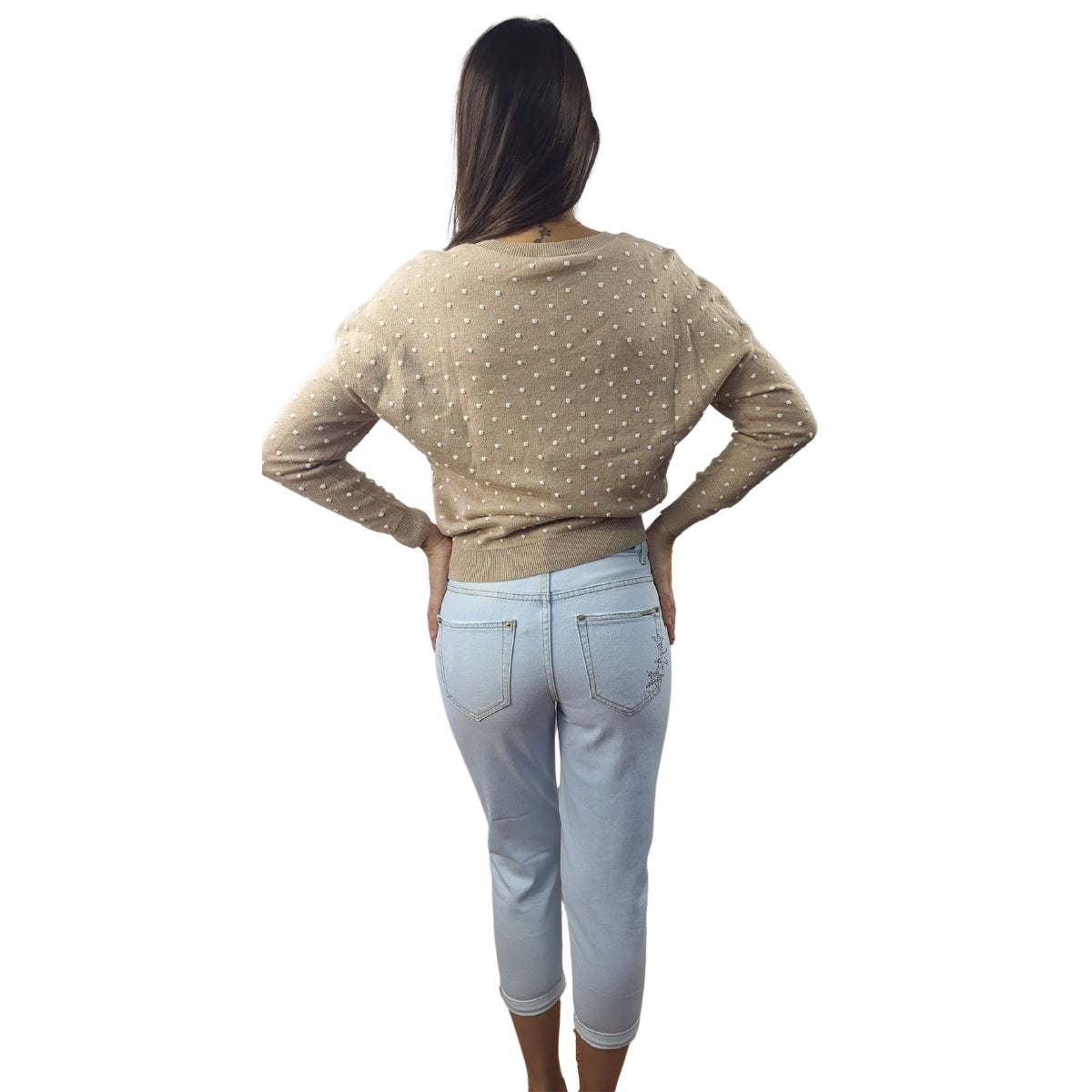 Sweater Vero Moda Beige Style DOTS L/S KNIT SET(MW-EC-2)