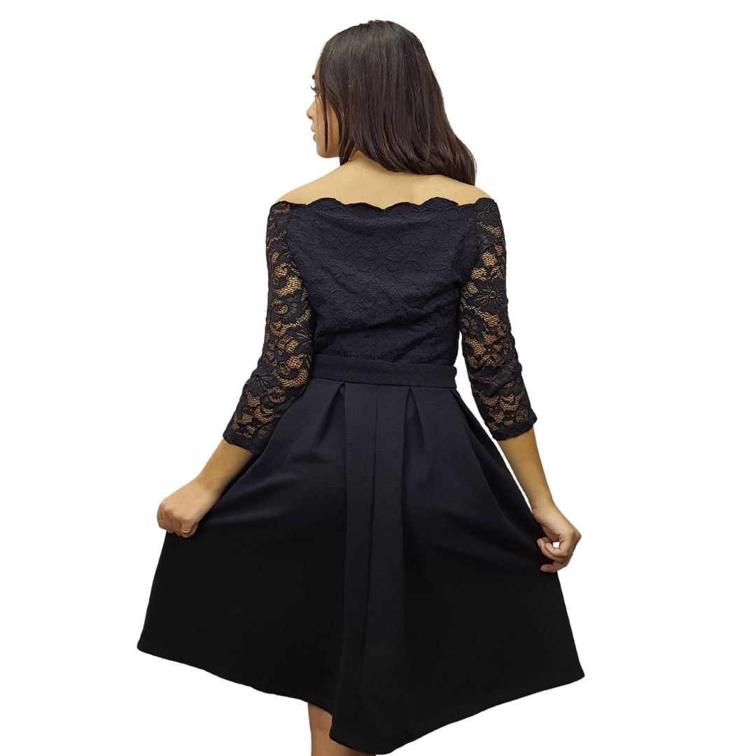 Vestido Vero Moda Negro Style NICOLA 3/4 JERSEY DRESS(BN-ES-2)