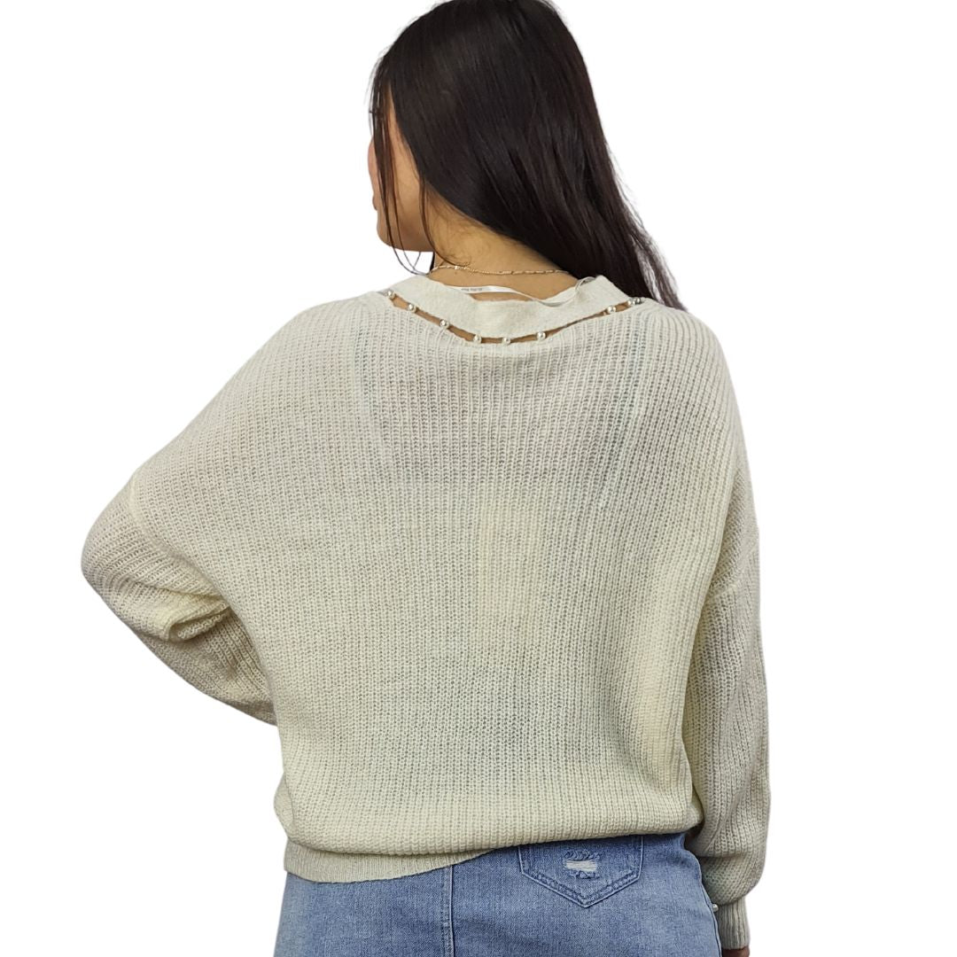 Sweater Vero Moda Blanco Style ORANGE L/S KNIT(VMC-DR)