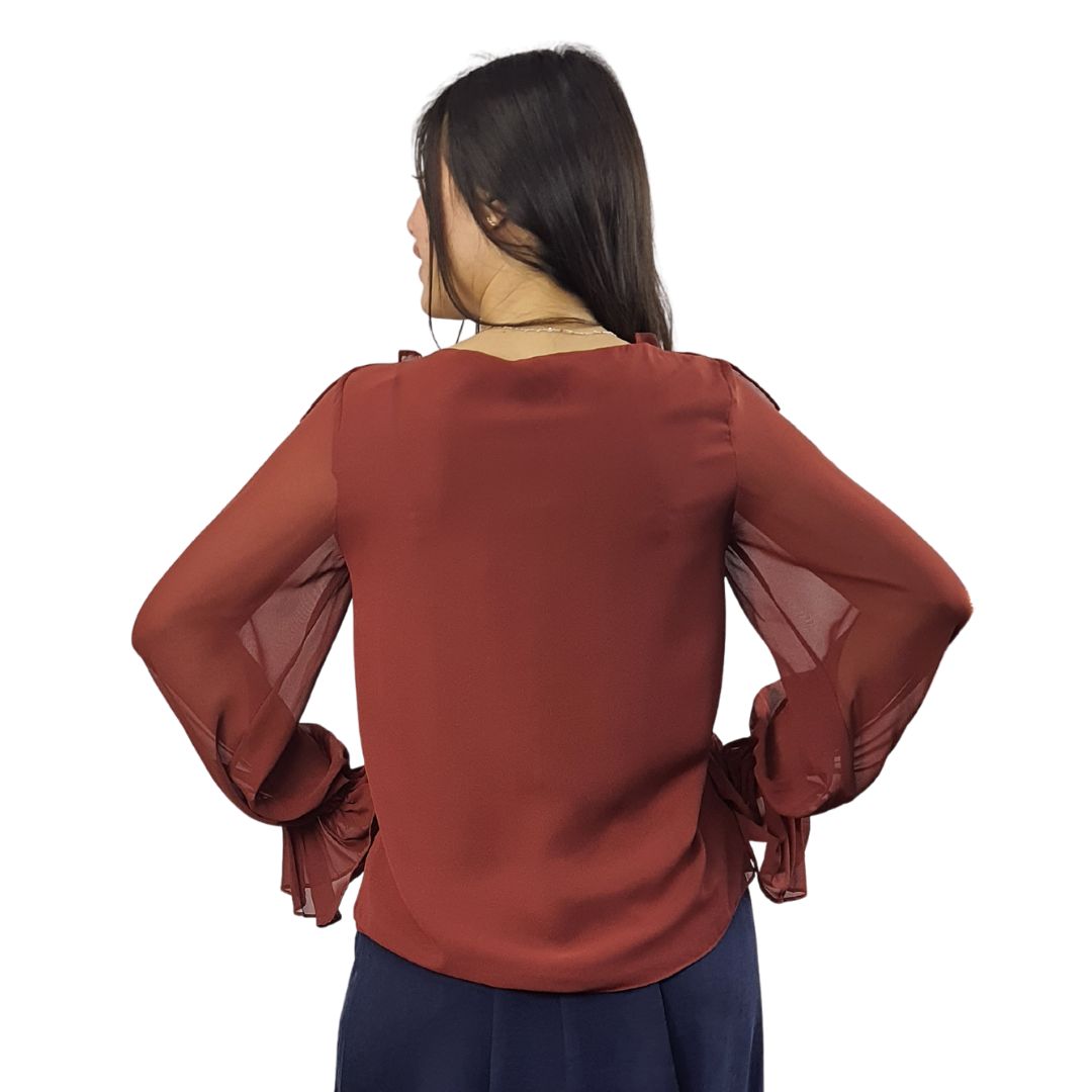Blusa Vero Moda Marron Style BEST L/S SHIRT(NR)