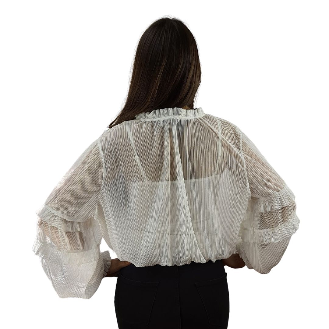 Blusa Vero Moda Blanca Style BACON L/S TOP SET(VMC-PF)