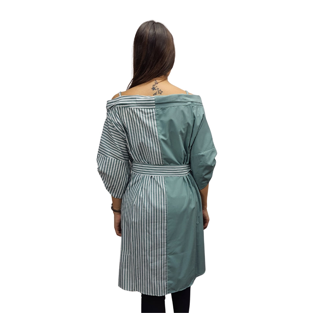 Vestido Vero Moda Verde Style BRIDGE 3/4 LONG SHIRT(FL)