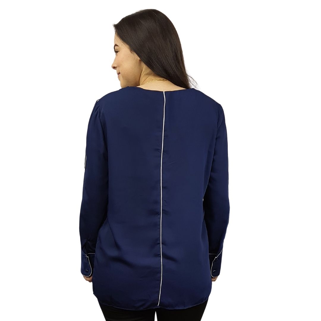 Blusa Vero Moda Azul Style BEA L/S TOP(TP)