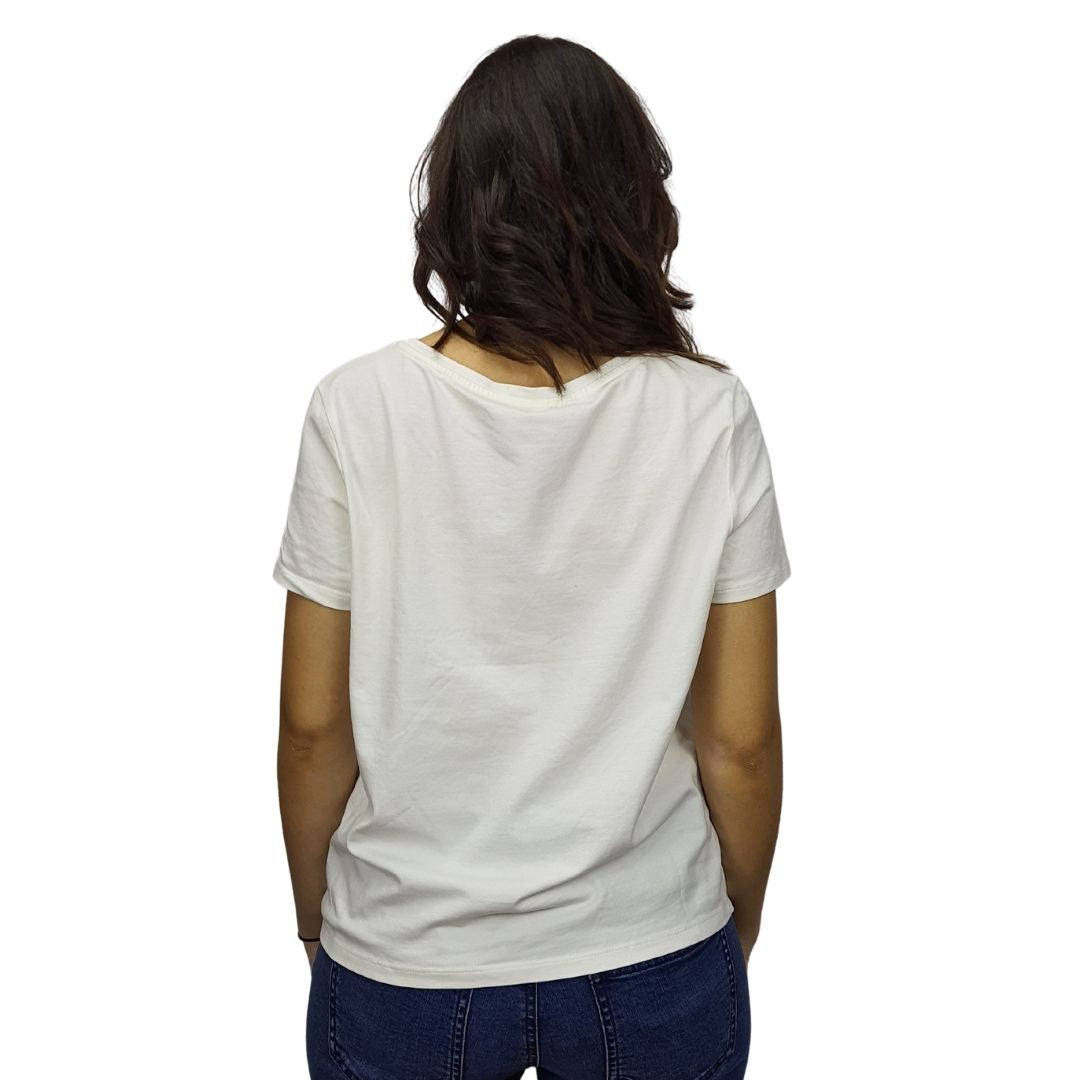 Polera Vero moda Blanco Style HOGO S/S TOP(TP)