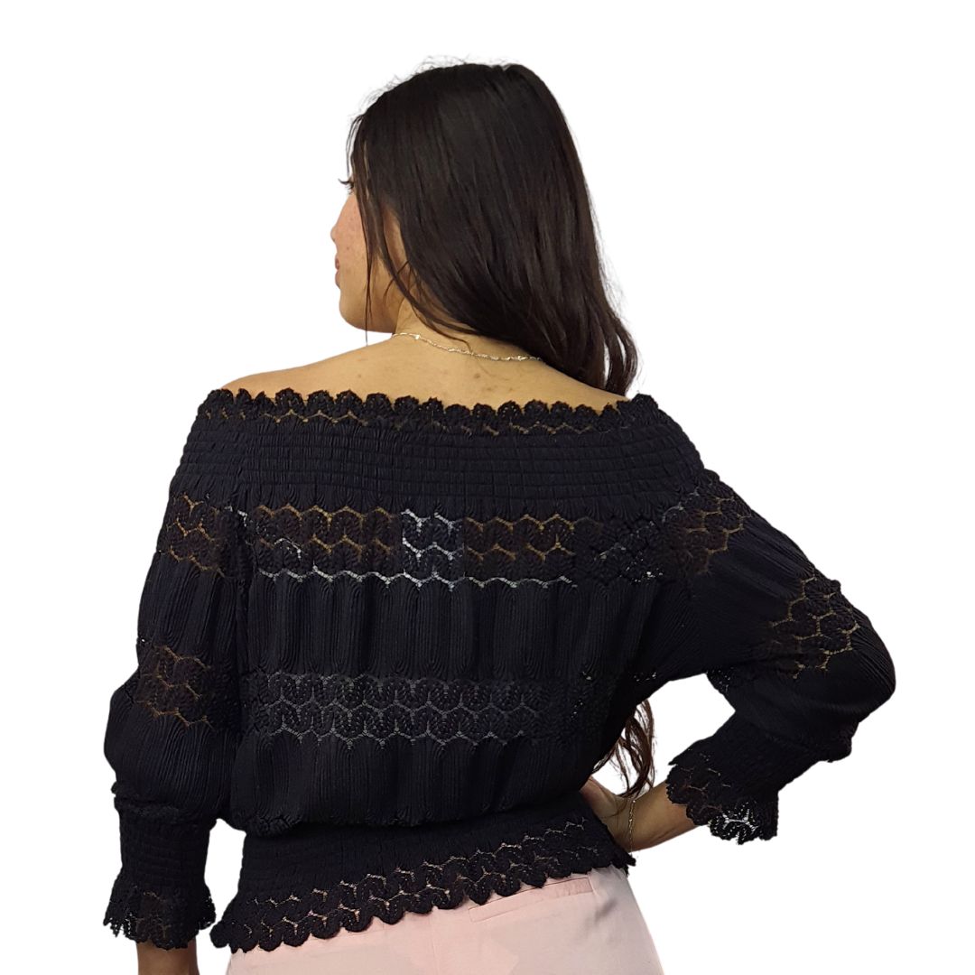 Top Vero Moda Negro Style NIMO 3/4 TOP(RN)