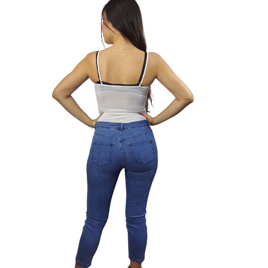 Jeans Vero Moda Azul Claro Style ILLUSION 7/8 MW SLIM JEANS(SL)