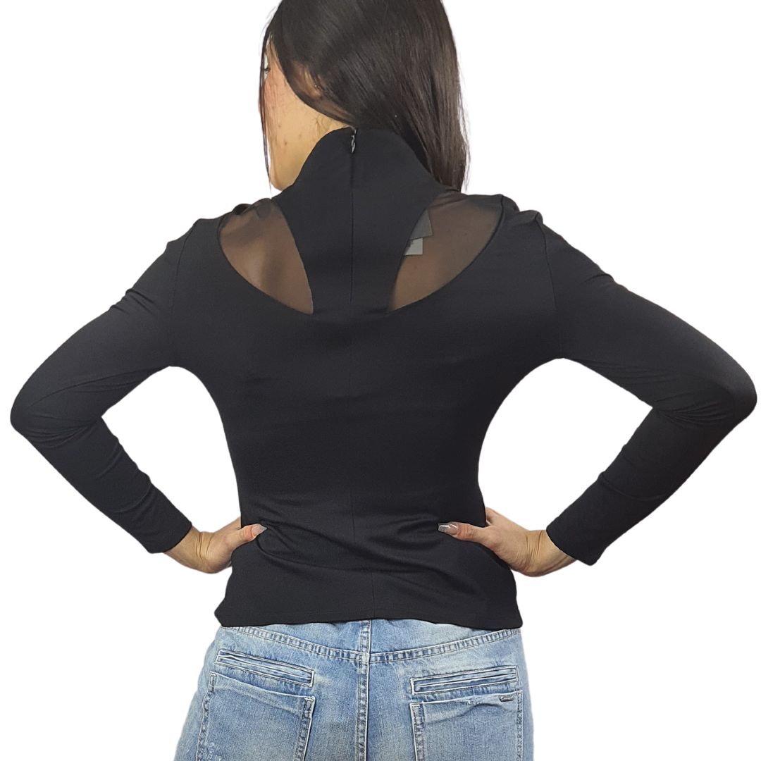 Blusa Vero Moda Negro Style PEGGY L/S JERSEY TOP(VMC-NL)