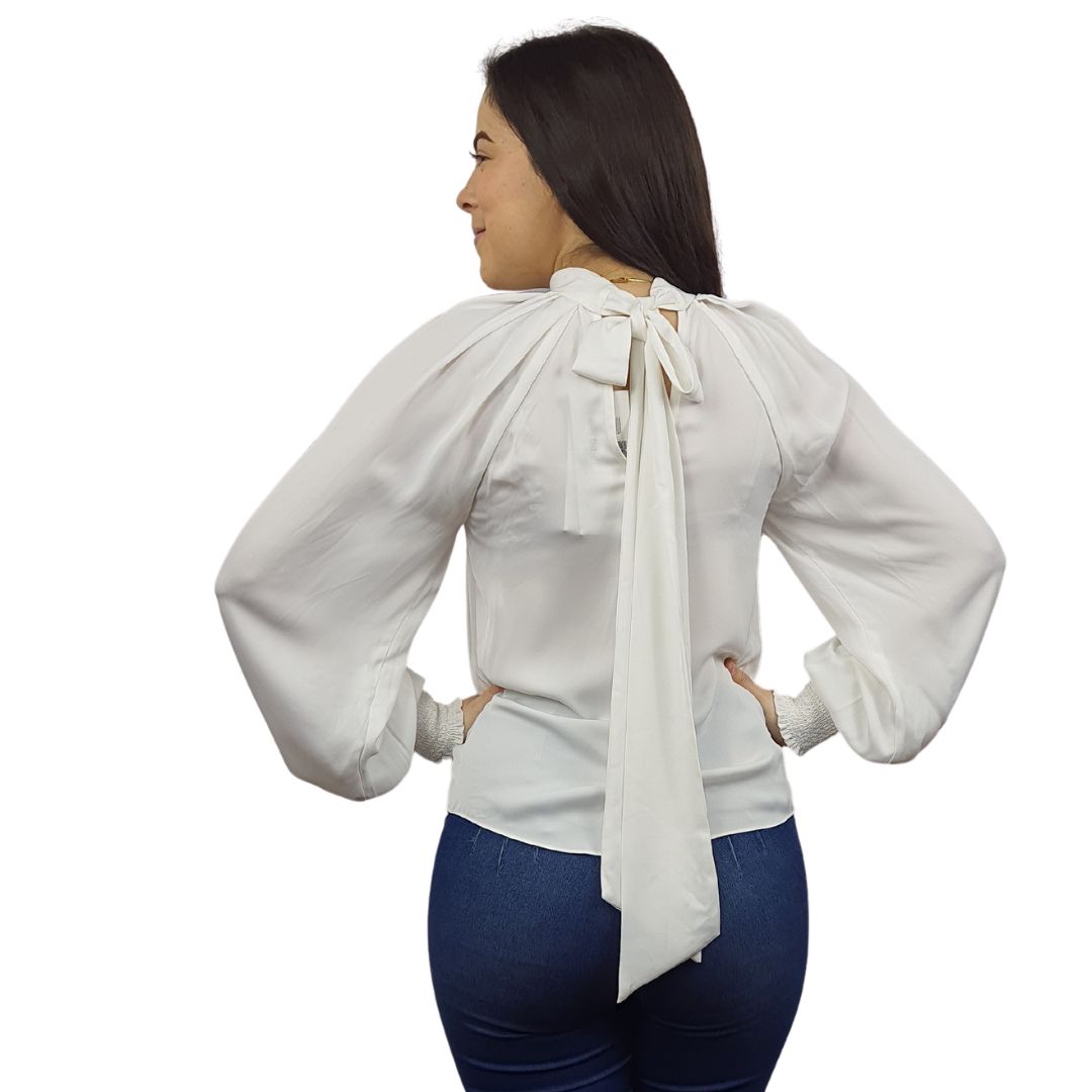 Blusa Vero Moda Blanco Style TIFFANNY L/S WOVEN TOP(VMC-PF)