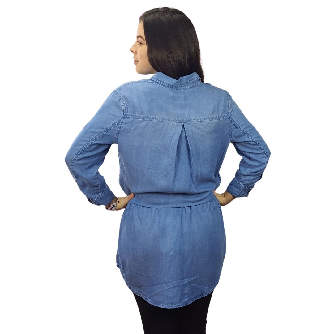 Camisa Vero Moda Azul Style AWARD 3/4 DENIM SHIRT(MW-EC-2)