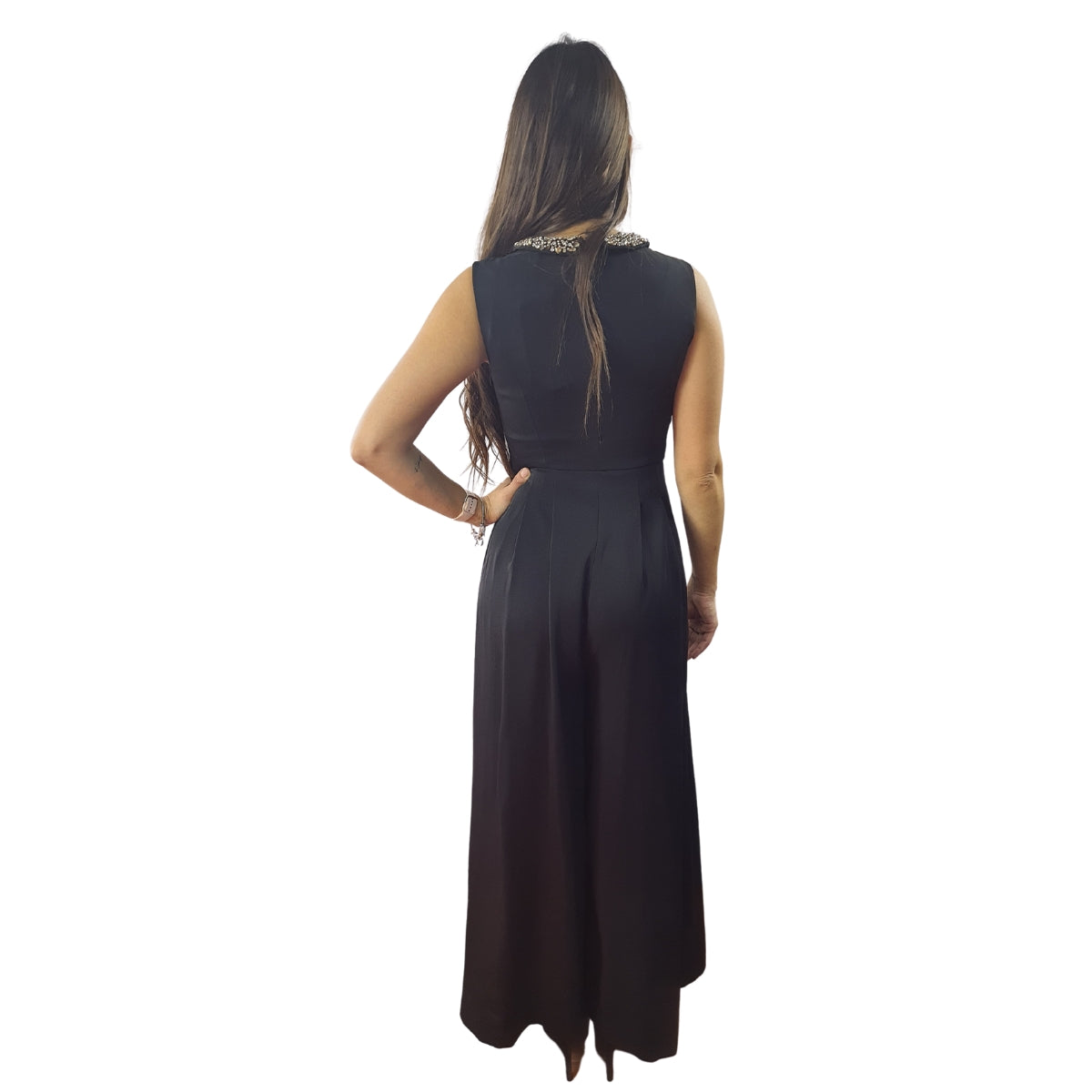 Entero Vero Moda Negro Style COLLAR WIDE CATSUIT(VMC-BN-ET-3)