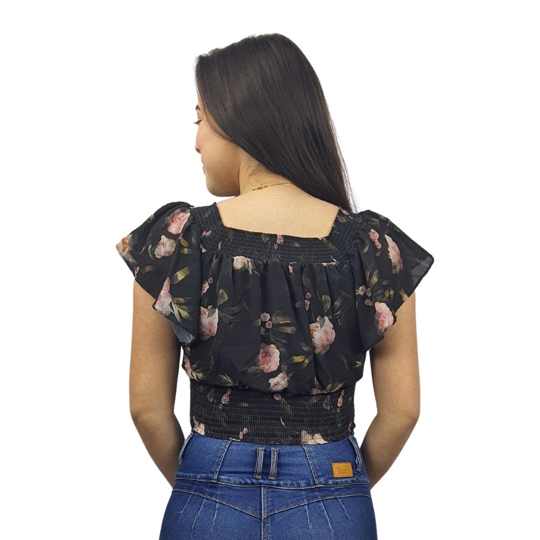 Top Vero Moda Negro Style SUZY CAROLINE 1/2 TOP(RN)