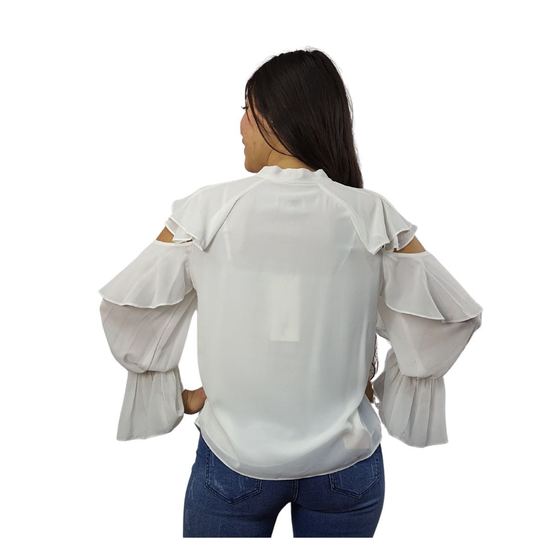 Blusa Vero Moda Blanco Style RUG 3/4 SHIRT(VMC-BJ)