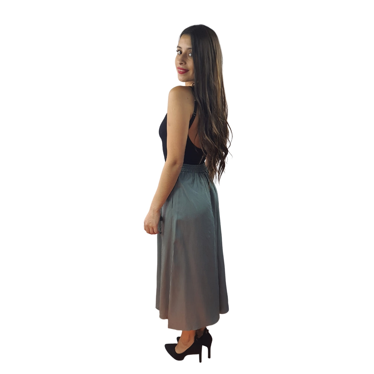 Pescador Vero Moda Verde Style JULY SOFT 7/8 WIDE PANTS(HH)