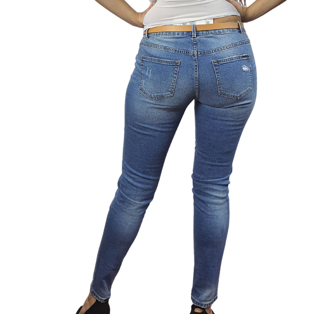 Jeans Vero Moda Azul Claro Style PEARL CHAIN SLIM JEANS(BT)