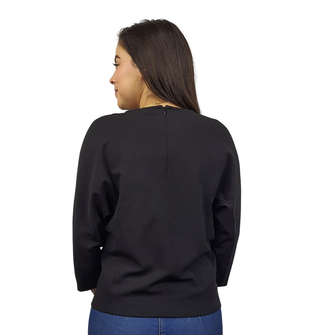 Blusa Vero Moda Negro Style SUNNIE 7/8 TOP(UM)