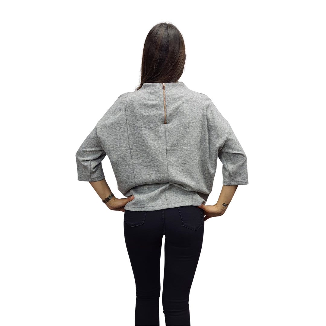 Polera Vero Moda Gris Claro Style BOM 3/4 TOP(NL)