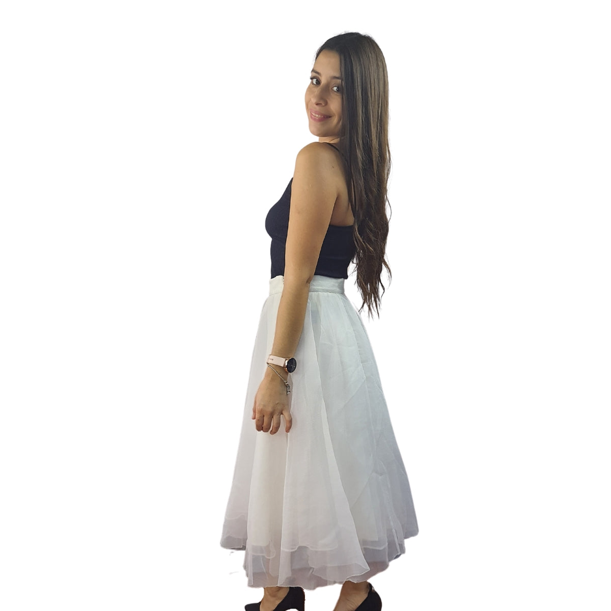 Falda Vero Moda Blanco Style SWEET MIDI SKIRT(TP-ET-3)
