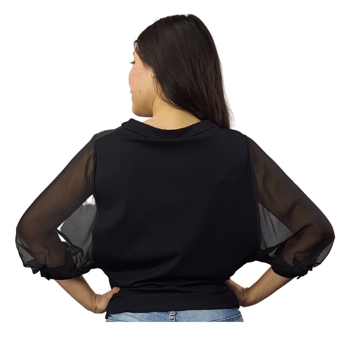 Blusa Vero Moda Negro Style NAOMI 3/4 JERSEY TOP(VMC-TP)