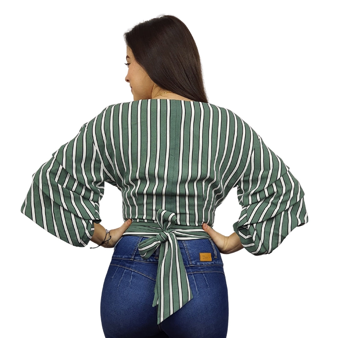 Blusa Vero Moda Verde Style STATY 3/4 TOP(SL)