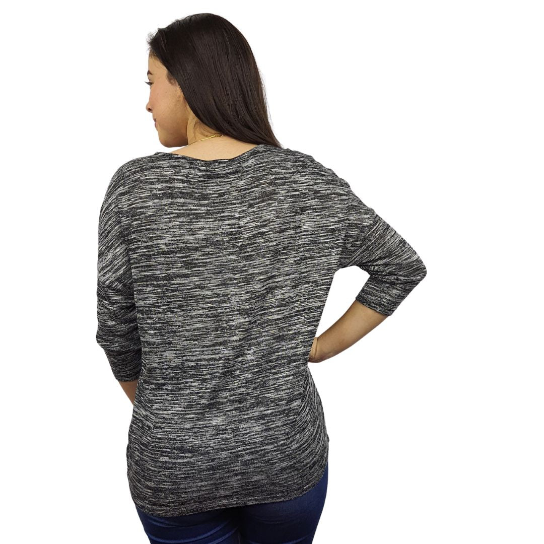 Blusa Vero Moda Gris Style EC ANNA 3/4 TOP(UM)