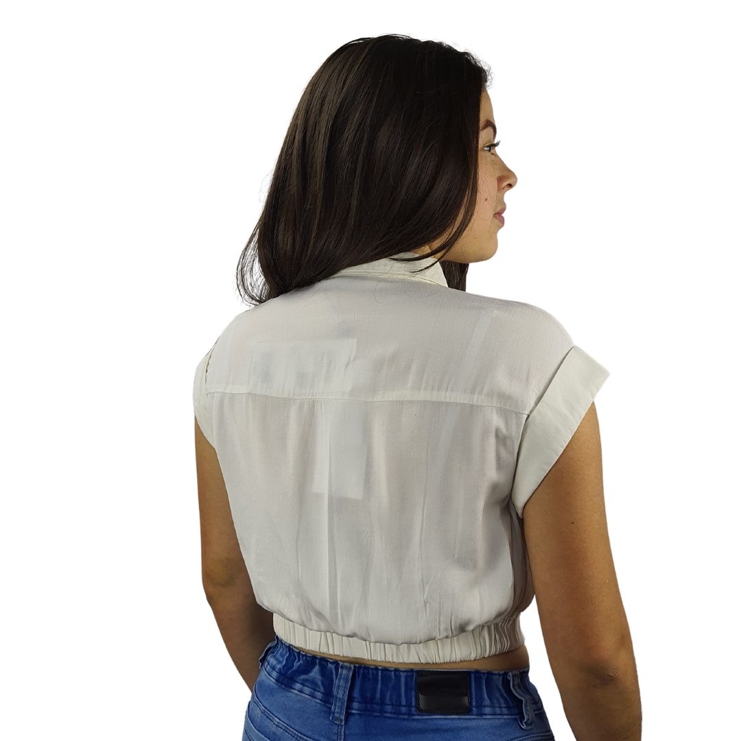 Blusa Vero Moda Blanca Style SASHA S/S SHIRT(NE-EC-3)