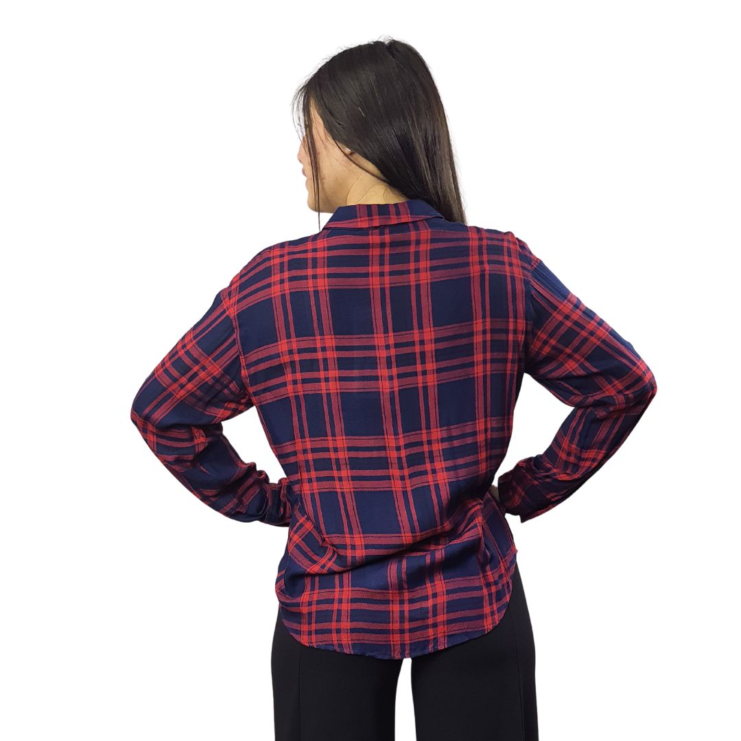 Blusa Vero Moda Azul Style WISTARIA MULTI TARTAN L/S SHIRT(SL)